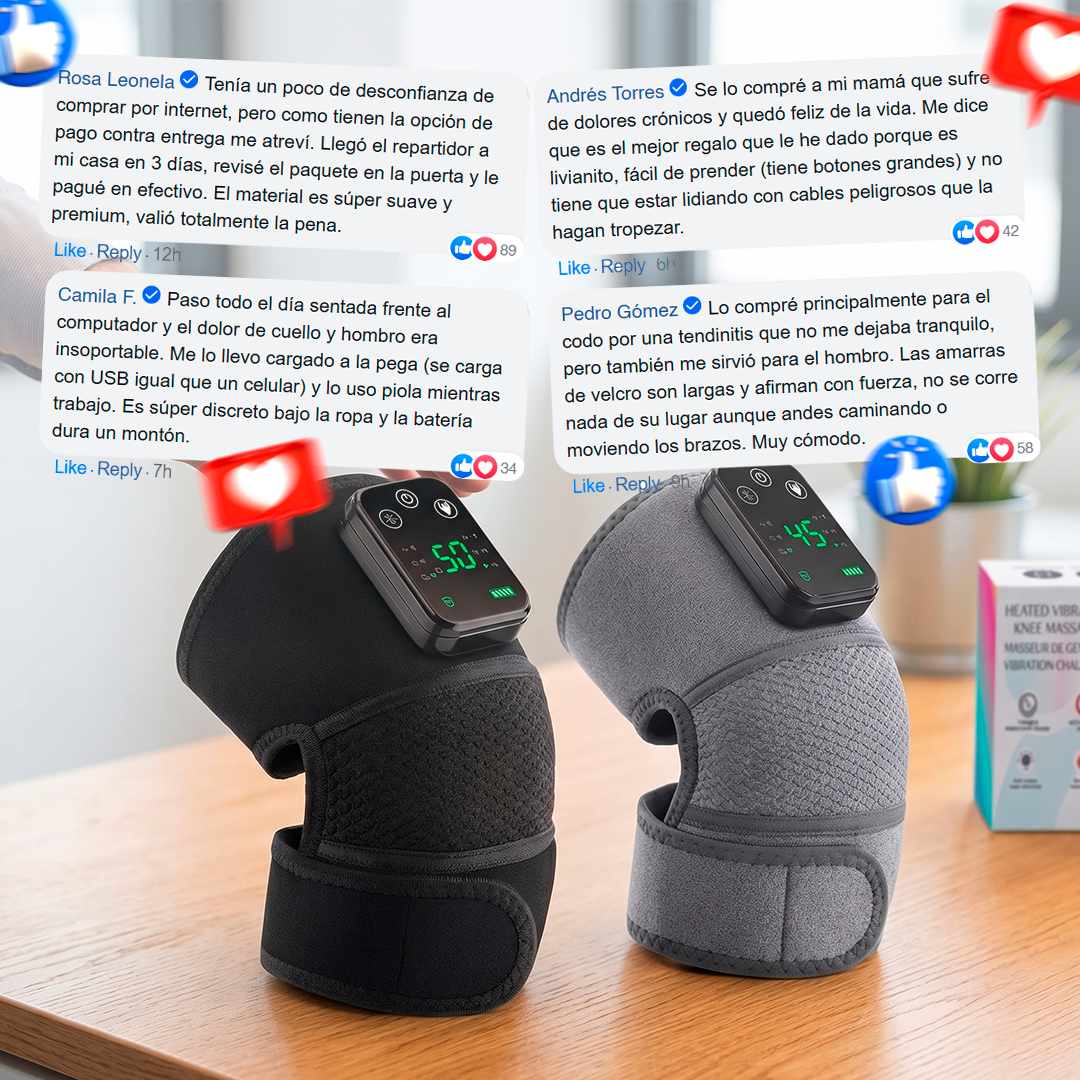 FlexTherm Pro™ 3 en 1 – Calor y Masaje Terapéutico 100% Inalámbrico