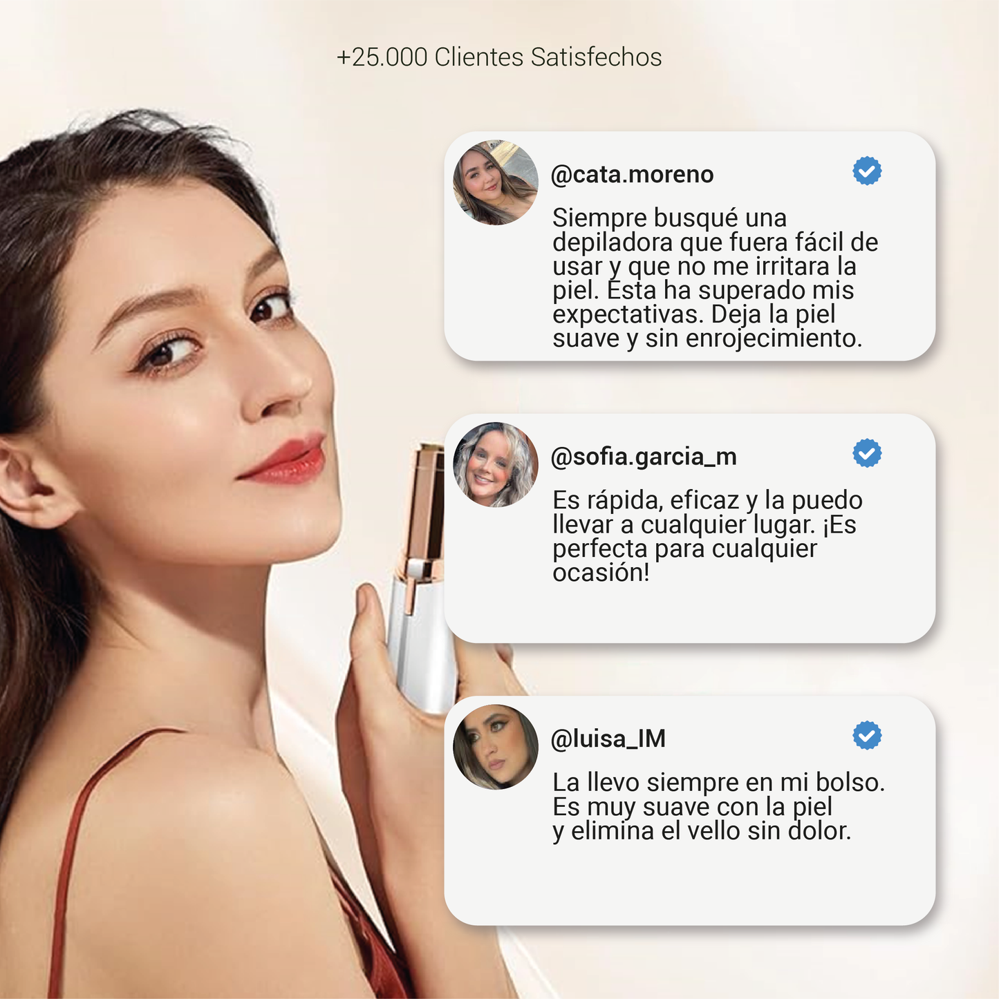 Depiladora facial portátil.