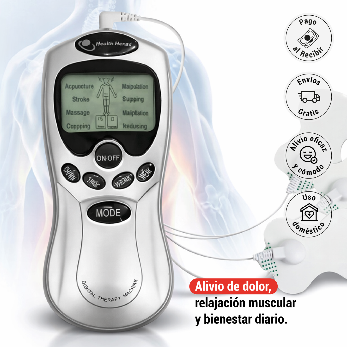 Electroestimulador Digital – Alivio y Bienestar en Casa.