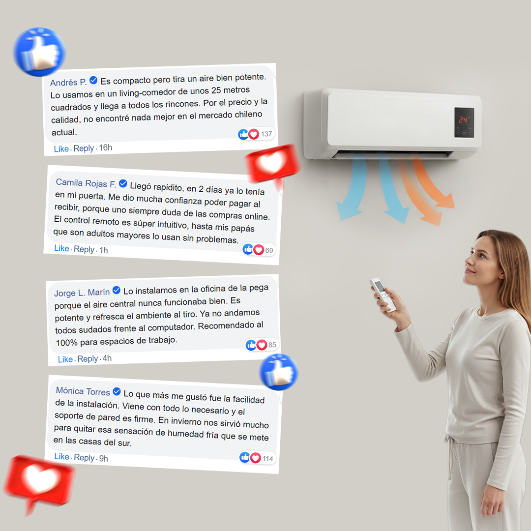 Mini Split Aire Acondicionado 2 en 1 – Potente, eficiente y fácil de instalar