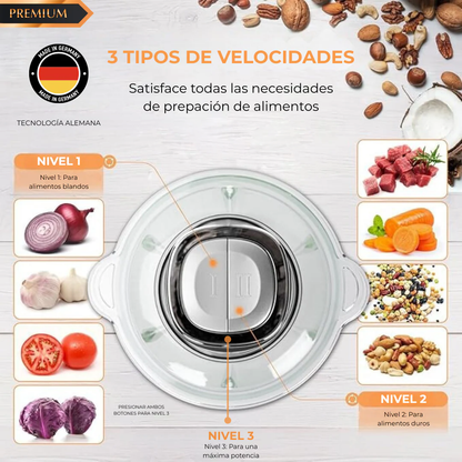 ChefMax Pro – Multipicadora Eléctrica 3 en 1.