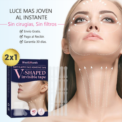 Cinta Lifting Facial Invisible - Efecto Rejuvenecedor en Segundos.