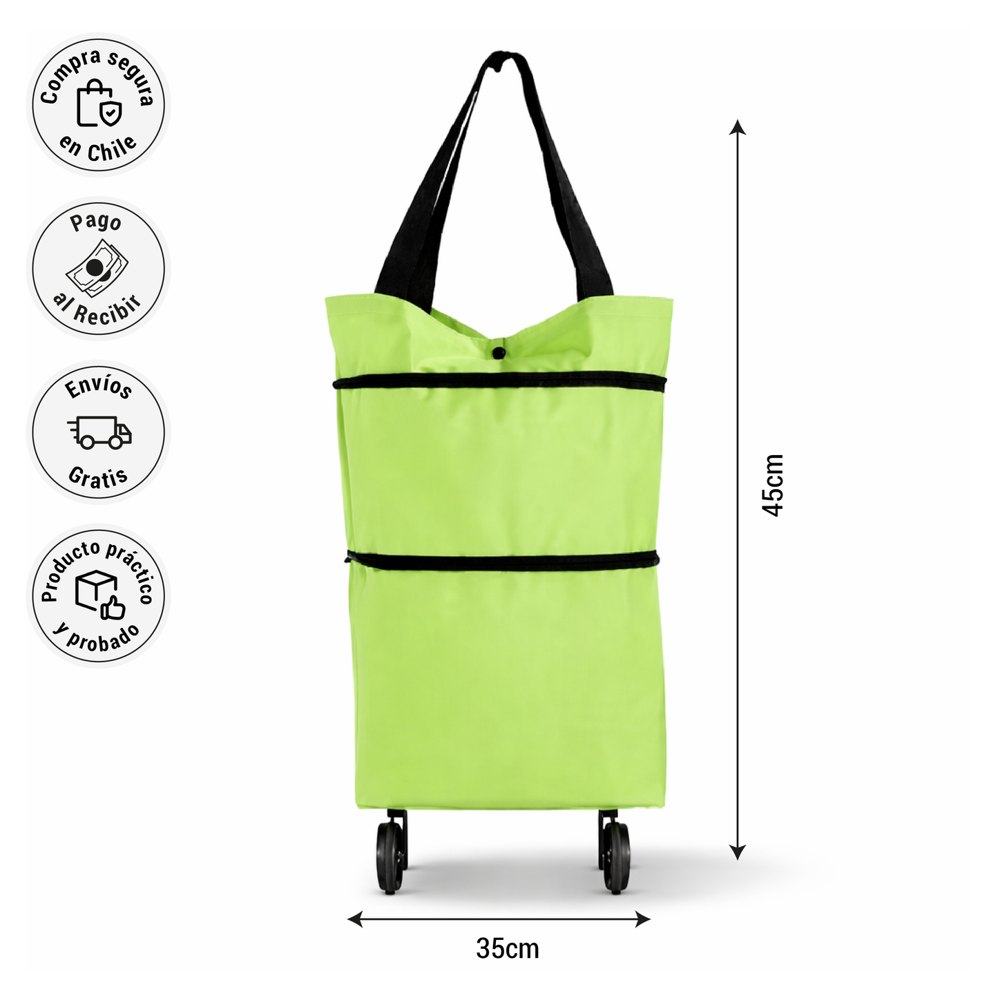 Carrito de Compras Plegable con Ruedas - Compra sin cargar peso y sin esfuerzo en tu día a día.