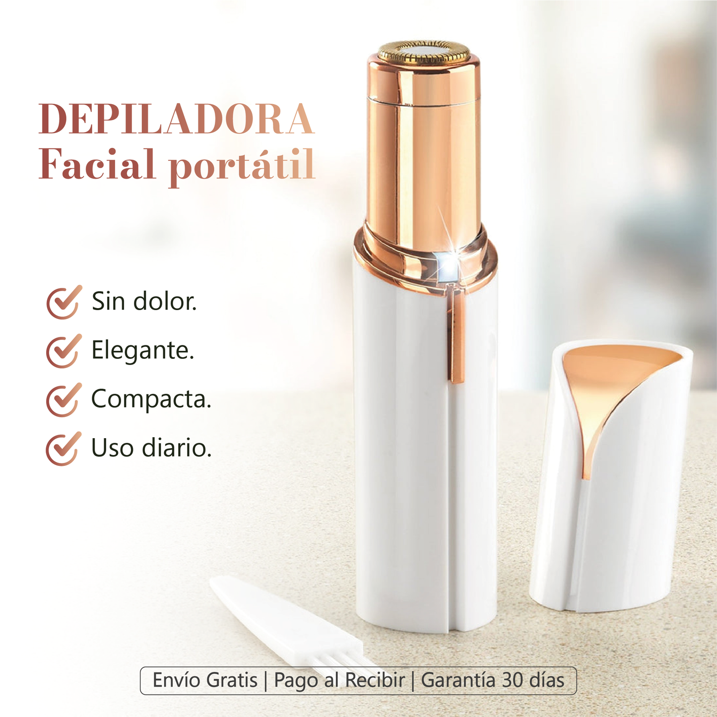 Depiladora facial portátil.