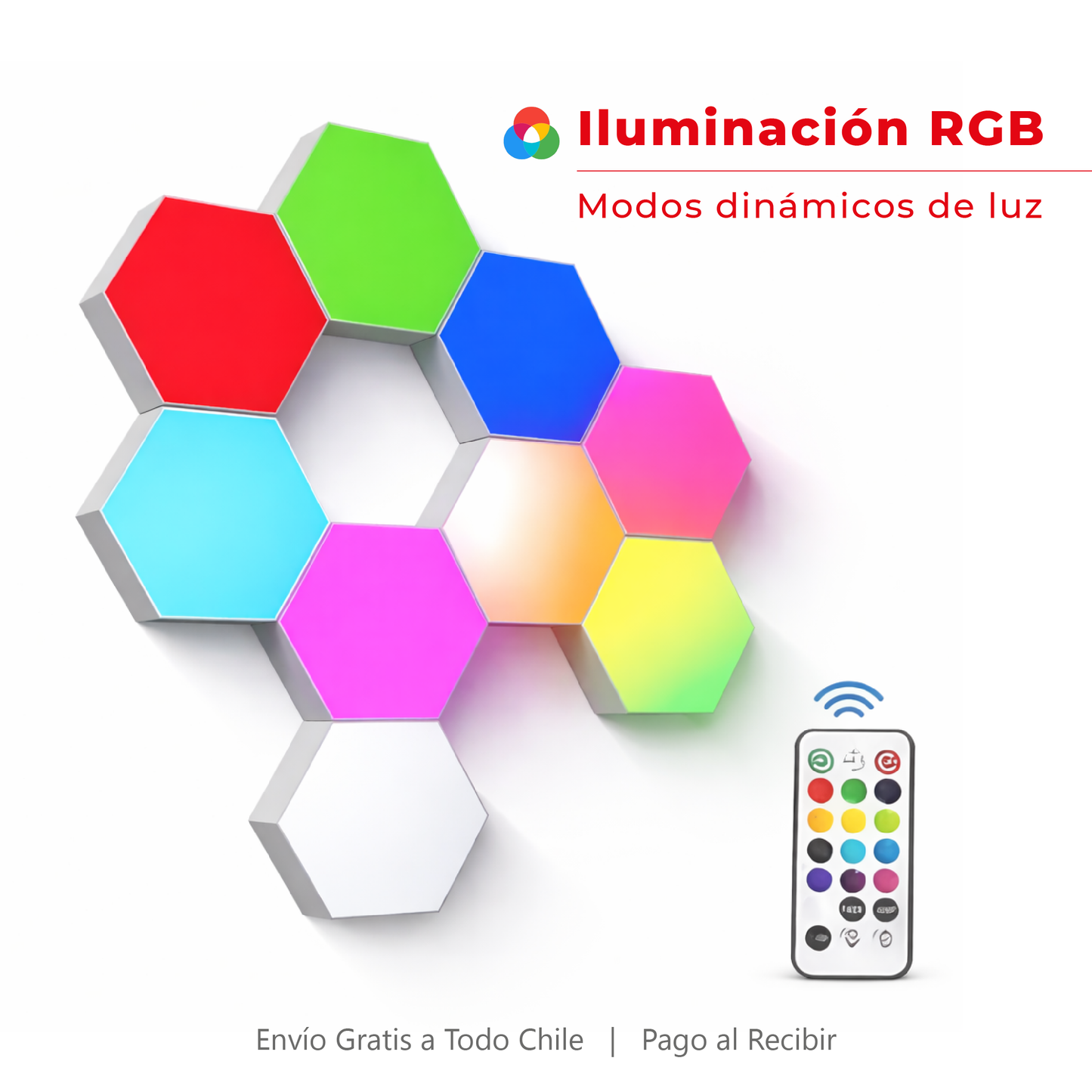 Luces LED Hexagonales RGB Inteligentes ✨  Ilumina tu Navidad con Estilo y Tecnología.
