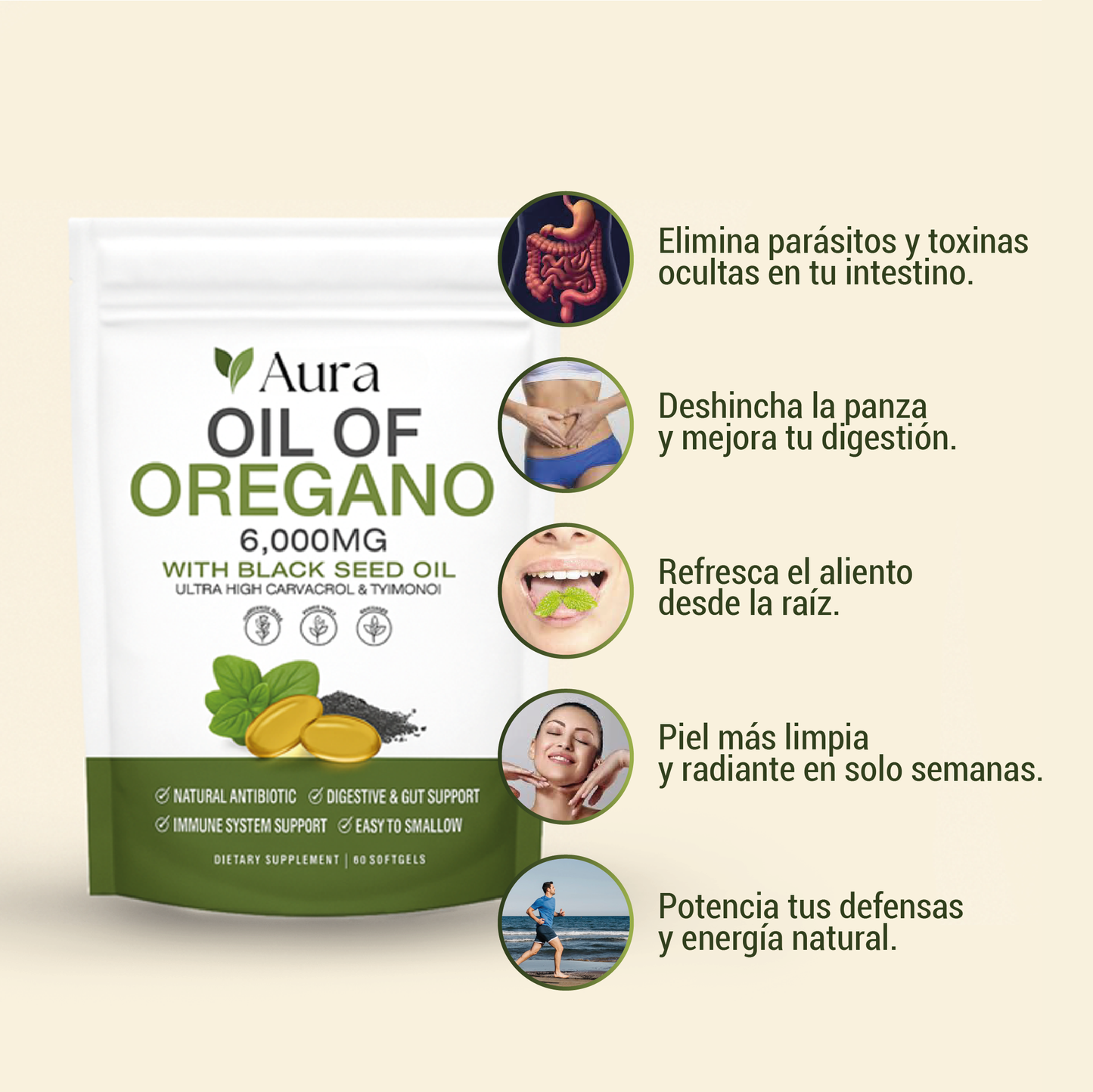 Aceite de Orégano - Limpia tu intestino, mejora digestión y recupera tu energía natural.