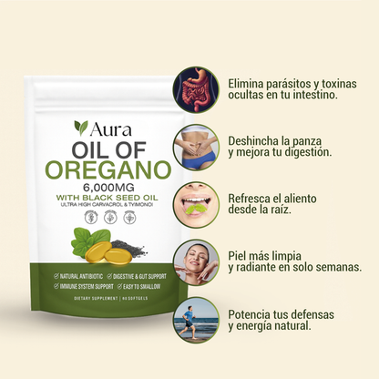 Aceite de Orégano - Limpia tu intestino, mejora digestión y recupera tu energía natural.