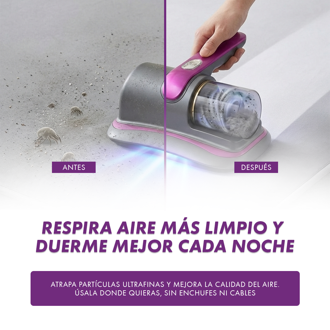 Aspiradora Antiácaros Inalámbrica con Luz UV  - Elimina polvo, ácaros y alérgenos de tu hogar