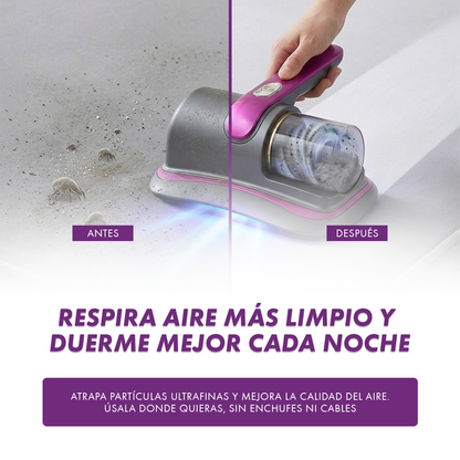 Aspiradora Antiácaros Inalámbrica con Luz UV  - Elimina polvo, ácaros y alérgenos de tu hogar
