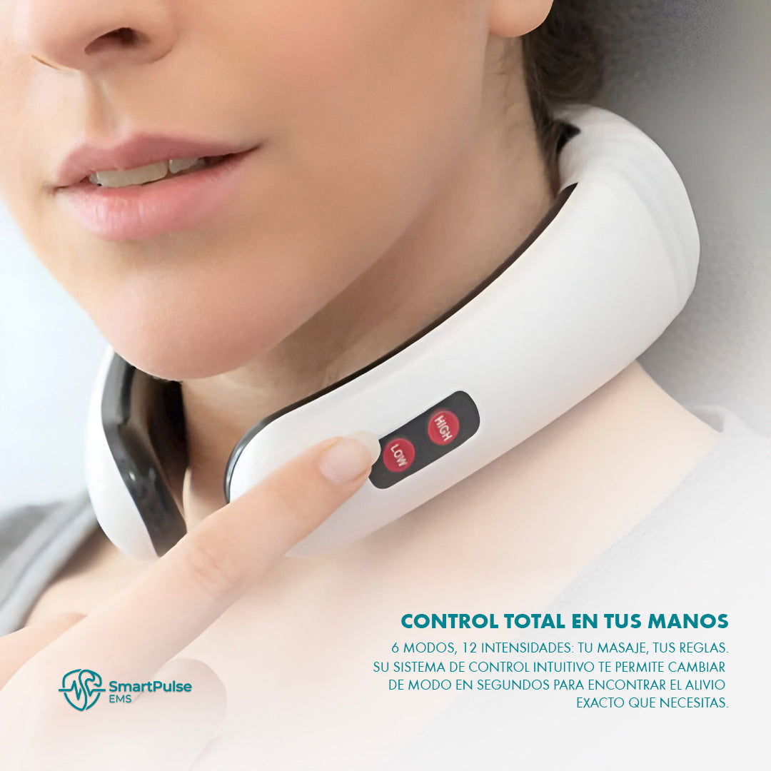 SmartPulse EMS: Electroestimulador Masajeador con Electrodos para Cuello y Espalda