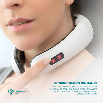 SmartPulse EMS: Electroestimulador Masajeador con Electrodos para Cuello y Espalda
