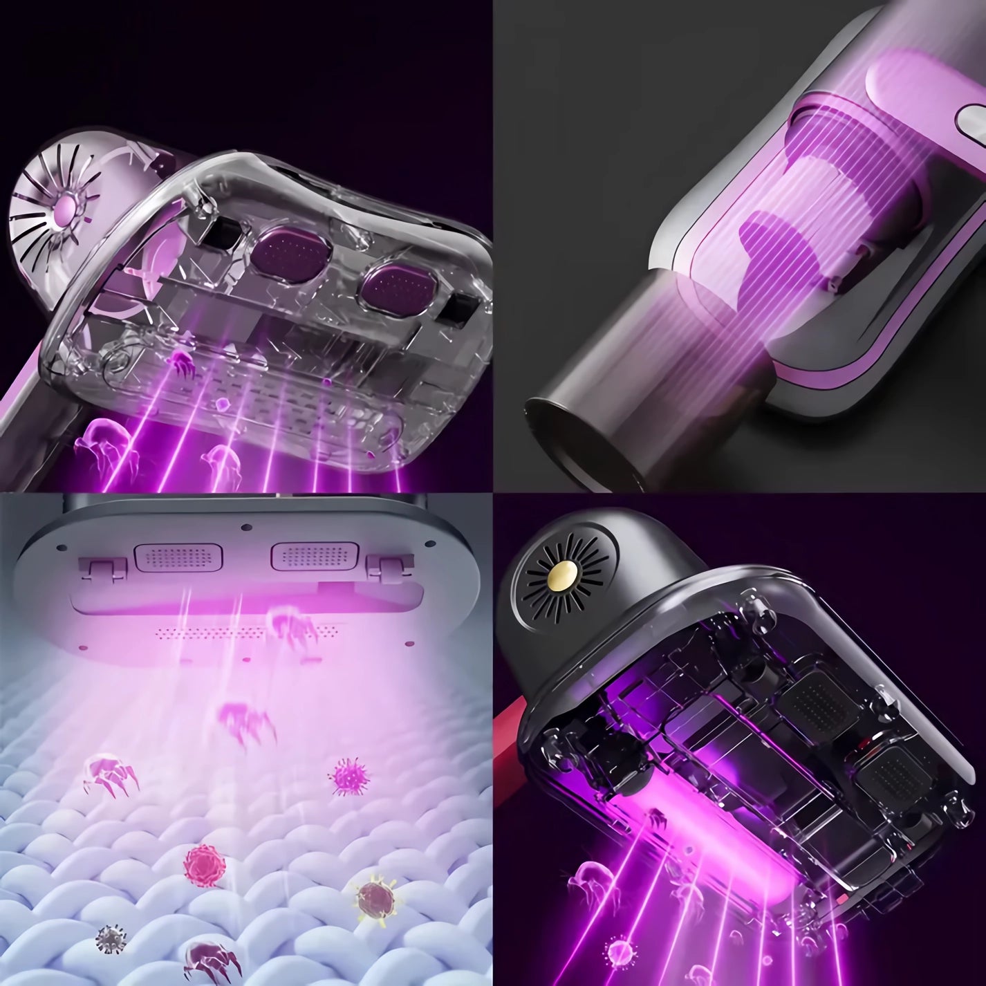 Aspiradora Antiácaros Inalámbrica con Luz UV  - Elimina polvo, ácaros y alérgenos de tu hogar