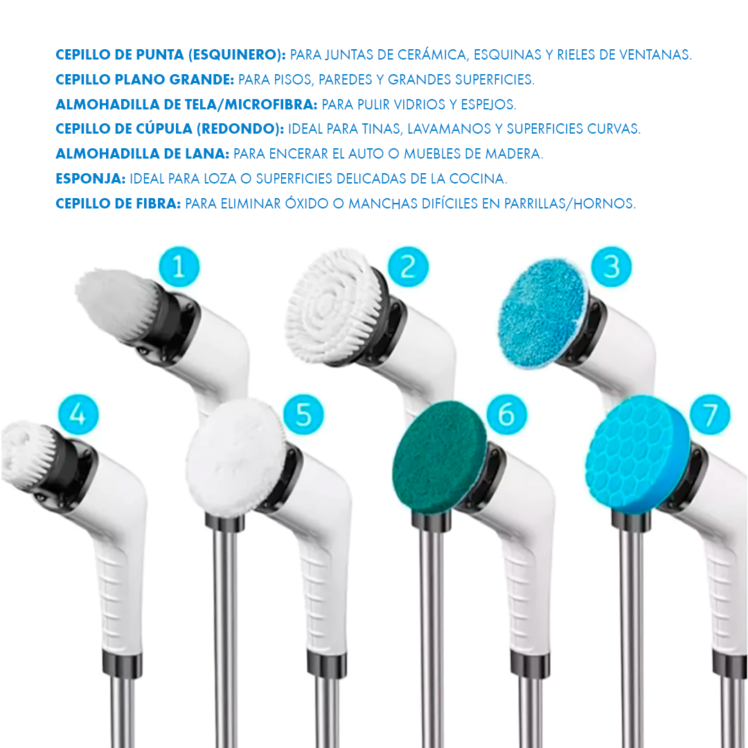 Cepillo Eléctrico Inalámbrico 7 en 1
