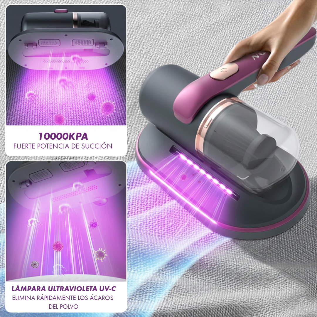 Aspiradora Antiácaros Inalámbrica con Luz UV  - Elimina polvo, ácaros y alérgenos de tu hogar