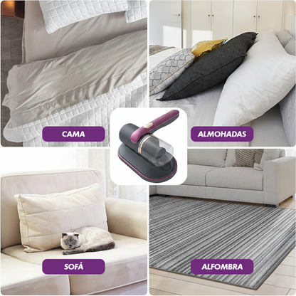 Aspiradora Antiácaros Inalámbrica con Luz UV  - Elimina polvo, ácaros y alérgenos de tu hogar