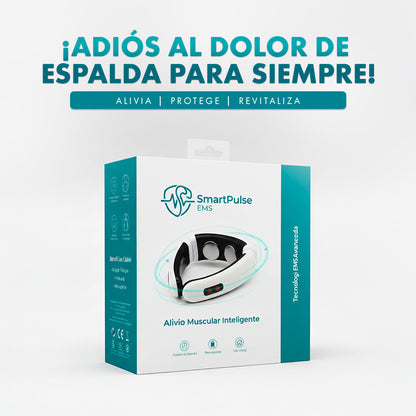 SmartPulse EMS: Electroestimulador Masajeador con Electrodos para Cuello y Espalda