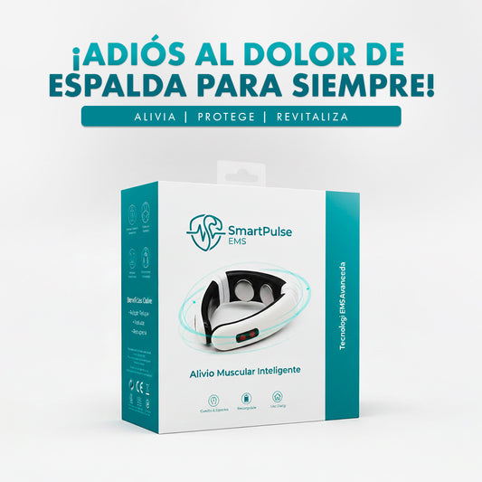 SmartPulse EMS: Electroestimulador Masajeador con Electrodos para Cuello y Espalda