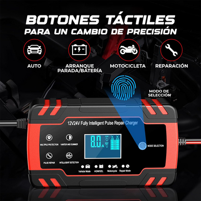 No te quedes botado con la batería descargada - Cargador Reparador de Baterías para Auto