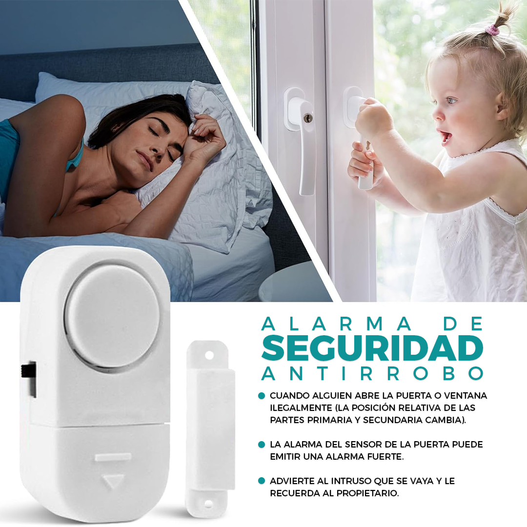 Alarma para Puertas y Ventanas con Sensor Magnético (90dB) - Oferta 3x1