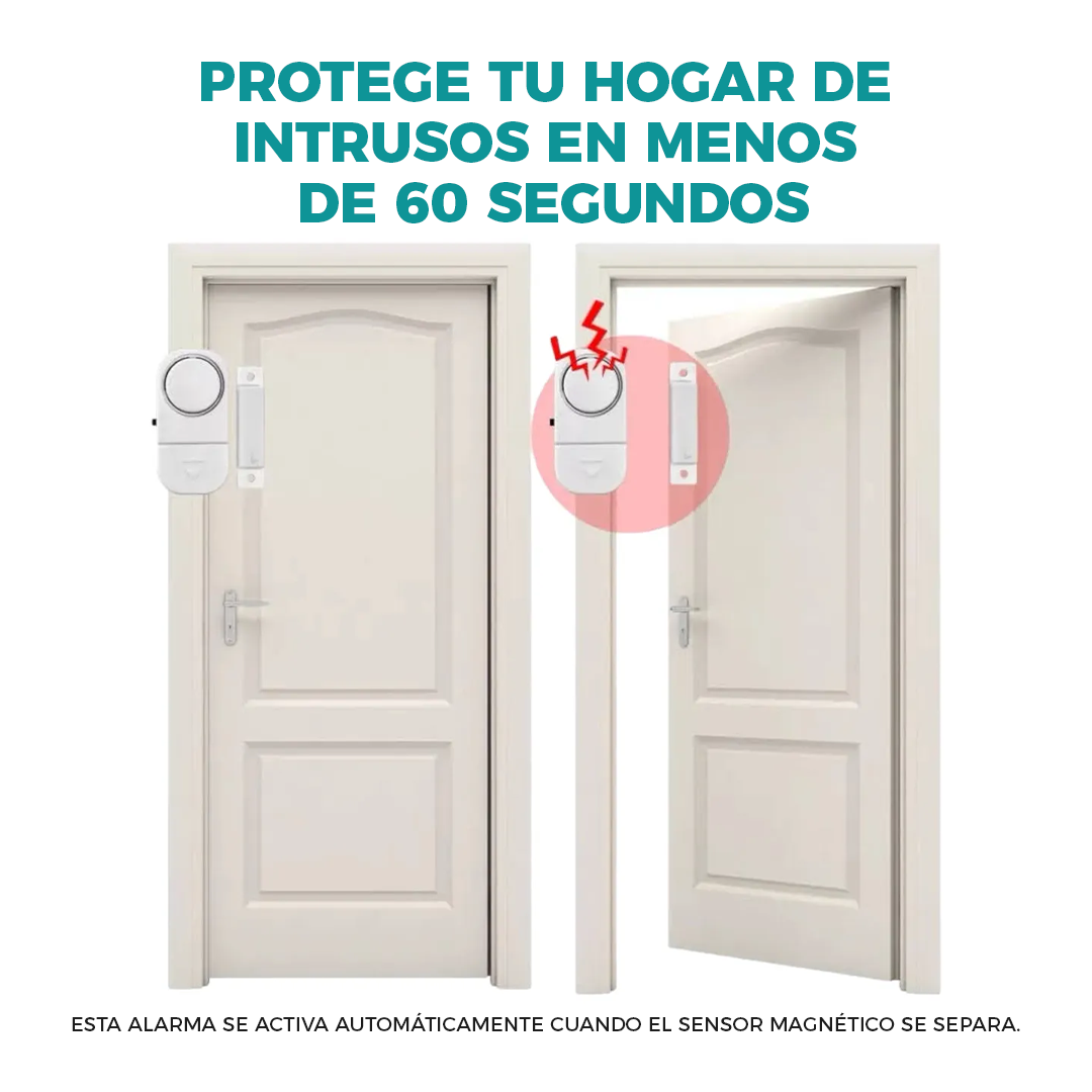 Alarma para Puertas y Ventanas con Sensor Magnético (90dB) - Oferta 3x1