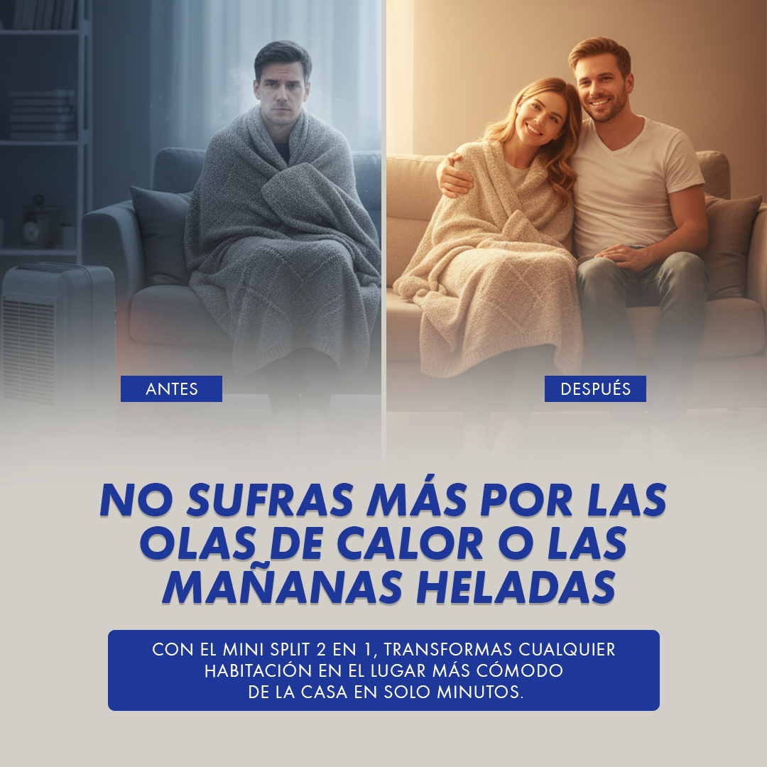 Mini Split Aire Acondicionado 2 en 1 – Potente, eficiente y fácil de instalar