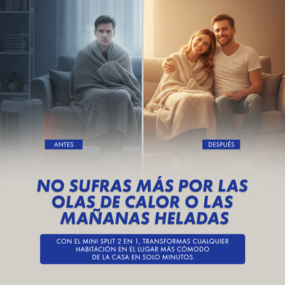 Mini Split Aire Acondicionado 2 en 1 – Potente, eficiente y fácil de instalar