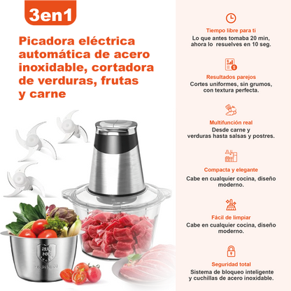 ChefMax Pro – Multipicadora Eléctrica 3 en 1.