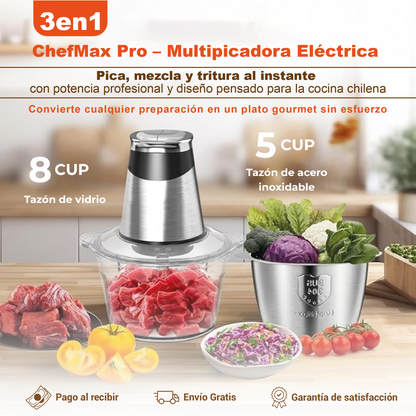 ChefMax Pro – Multipicadora Eléctrica 3 en 1.