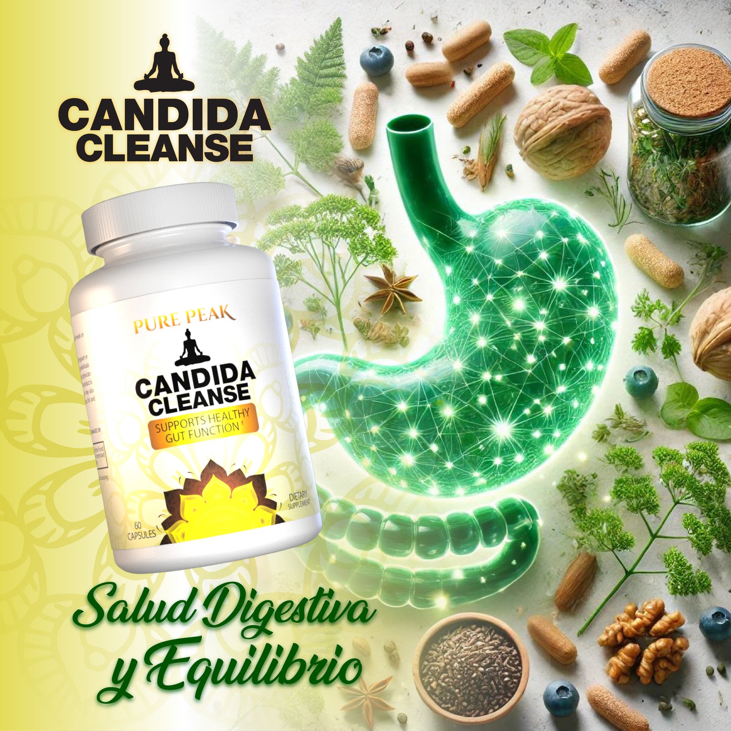 Candida Cleanse - Menos hinchazón, más energía y equilibrio natural.
